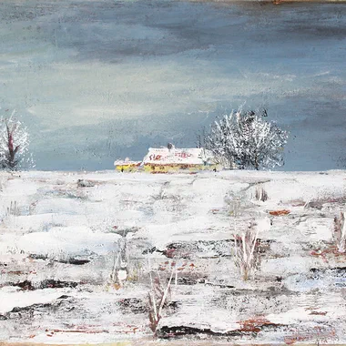 Grange In Winter — 12x16