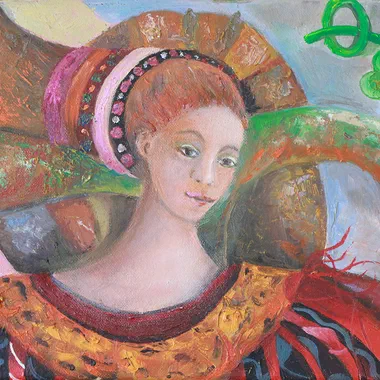 Queen of Clubs — 9x12
