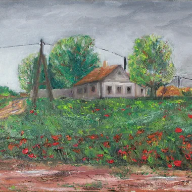 Grange After Rain — 12x16